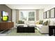 Cozy living room with an L-shaped couch, modern furniture, a TV, and many windows at 31890 Griffin Sands Ln, San Antonio, FL 33576