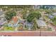 Aerial view of a charming home with a well-manicured lawn and brick-paved streets at 504 Cleveland Ave, Largo, FL 33770