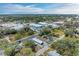 Exterior aerial of new house surrounded by other houses with a concrete driveway in an established neighborhood at 613 6Th E Ave, Bradenton, FL 34208