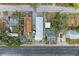 Top-down view of new construction single-Gathering home with a long drive-way and patio at 613 6Th E Ave, Bradenton, FL 34208