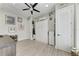 Versatile flex room with modern décor, a ceiling fan, and multiple doors at 613 6Th E Ave, Bradenton, FL 34208