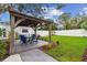 Spacious backyard with a gazebo, great for entertaining and enjoying outdoor living at 7224 Park S St, St Pete Beach, FL 33707