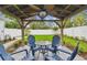 Cozy gazebo with chairs and table, overlooking a well-maintained lawn at 7224 Park S St, St Pete Beach, FL 33707