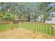 The backyard is showcased by a wooden deck, lush green grass, and mature shade trees at 731 38Th N Ave, St Petersburg, FL 33704