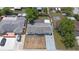 Overhead view of home, driveway, roof, front yard at 7330 Abalone Dr, Port Richey, FL 34668