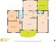 Detailed floor plan showcasing the layout with kitchen, living room, bedrooms, and sun room at 7330 Abalone Dr, Port Richey, FL 34668