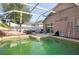 Backyard pool with patio area and screened enclosure for outdoor entertainment at 814 Cape Cod Cir, Valrico, FL 33594