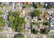 Birds-eye view of the home's position with a pool and street access within approximate property lines at 9053 Hickory Cir, Tampa, FL 33615