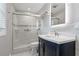 Bathroom with glass door shower and modern fixtures at 101 Pompano Se Dr # C, St Petersburg, FL 33705