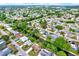 Beautiful aerial shot of a neighborhood featuring waterfront homes and lush greenery at 10407 Oleander Dr, Port Richey, FL 34668