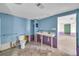 Unfinished bathroom showcases a double sink vanity and a toilet at 13929 Muriel Ave, Hudson, FL 34667