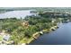 Picturesque lakefront property offering stunning water views and private dock access, surrounded by lush greenery at 14449 Wadsworth Dr, Odessa, FL 33556