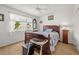 Comfortable bedroom with carpet and a ceiling fan, creating a relaxing atmosphere at 1609 Pebble Beach N Blvd, Sun City Center, FL 33573