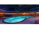 A clean, private, in-ground swimming pool with a hot tub in a screened in enclosure and string lights at 1675 Eden Ct, Clearwater, FL 33756