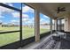 Screened lanai offering a view of the expansive backyard and neighborhood, perfect for relaxation at 1821 Cherry Walk Rd, Lutz, FL 33558