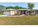 Charming single Gathering home featuring a well-maintained lawn, mature landscaping, and neutral color palette at 22755 Cypress Trail Dr, Lutz, FL 33549