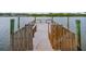 Wooden dock with weathered planks and railings offering scenic water views at 24 Gulf Blvd # 1C, Indian Rocks Beach, FL 33785
