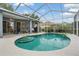 Relax in this screened-in pool with built-in steps and a spacious patio for entertaining at 4418 Gentrice Dr, Valrico, FL 33596