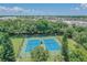 Aerial view of well-maintained community tennis courts, perfect for recreation at 4506 La Capri Ct, Tampa, FL 33611