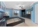 Spacious main bedroom features a ceiling fan, neutral carpet and a large window at 5153 Bay Isle Cir, Clearwater, FL 33760