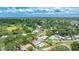 Expansive aerial view of a charming property with a private pool nestled in a lush, green neighborhood at 5871 Oakhurst Dr, Seminole, FL 33772
