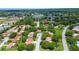 An aerial view of a residential area with tree-lined streets, single-story homes, and green spaces at 11334 Winwood Pl # 11334, Port Richey, FL 34668