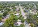 Aerial view of a neighborhood with homes nestled among lush green trees at 1807 E Bougainvillea Ave, Tampa, FL 33612