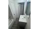 Bathroom featuring a sink, bathtub with modern finishes, and a gray wood look floor at 1807 E Bougainvillea Ave, Tampa, FL 33612