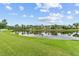 Scenic lake view showcasing a tranquil waterfront setting with lush green surroundings at 18219 Bittern Ave, Lutz, FL 33558