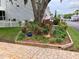 Landscaping space with plants, grass, mulch, and wood planks at 2015 Vista Del Sol # 108, Lutz, FL 33558