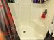 Shower with built-in seating and toiletries shelf at 2015 Vista Del Sol # 108, Lutz, FL 33558