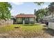 Backyard featuring a green home exterior with a well-maintained lawn at 216 W South Ave, Tampa, FL 33603