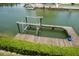 Private dock with boat lift on the water provides convenient access for boating and waterfront enjoyment at 3397 Bluefish Dr, Hernando Beach, FL 34607