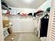 Walk-in closet with metal shelving, offering ample storage for clothes, accessories, and other household items at 3725 Teeside Dr, New Port Richey, FL 34655