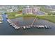 Wonderful view of the waterfront condo complex and its boat docks on the water at 4516 Seagull Dr # 601, New Port Richey, FL 34652