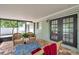 Screened patio with seating area with brick pavers at 5053 18Th St, Zephyrhills, FL 33542