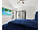 A primary bedroom offers a ceiling fan, television and lots of natural light at 10401 Lakeside Vista Dr, Riverview, FL 33569