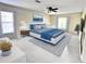 Bright bedroom featuring a ceiling fan, rug, large windows, and decor at 1427 Hillview Ln, Tarpon Springs, FL 34689