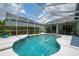 Sparkling pool with a screened enclosure and patio area, ideal for outdoor relaxation at 15309 Palomapark Ln, Lithia, FL 33547