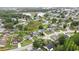 Scenic aerial view of a residential neighborhood with lush greenery, a lake, and well-maintained homes at 1717 Osprey Ln, Lutz, FL 33549