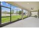 Expansive screened lanai offering serene views of the fenced backyard and outdoor seating area at 21797 Briske Morning Ave, Land O Lakes, FL 34637