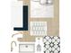 Features designer elements like cabinet colors, backsplash, sink, countertop and flooring materials for the kitchen and bath at 2797 Marrakesh Ln, Sarasota, FL 34234