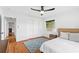 Comfortable bedroom with large windows, closet and a ceiling fan at 2902 W Lemon St, Tampa, FL 33609
