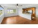 Bright dining area features hardwood floors and an adjacent modern kitchen at 2902 W Lemon St, Tampa, FL 33609