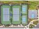 Aerial view of tennis and basketball courts surrounded by lush landscaping at 32490 Tree Of Life Ave, Wesley Chapel, FL 33543