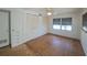 Bedroom area featuring built-in storage and a bright window, offering comfort and ample storage space at 4851 W Gandy Blvd # B12L23, Tampa, FL 33611