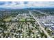 Beautiful aerial view overlooking homes, community buildings, and a distant cityscape at 5600 Hobson Ne St, St Petersburg, FL 33703
