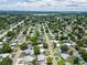 Expansive aerial view showcasing a neighborhood with tree-lined streets and residential homes at 5600 Hobson Ne St, St Petersburg, FL 33703