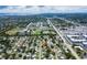 Wide aerial view showcases home's proximity to downtown St. Petersburg and surrounding neighborhoods at 5600 Hobson Ne St, St Petersburg, FL 33703
