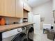 The laundry room features a washer, dryer, a sink, storage cabinets, and ample counter space at 6204 Rockross Ave, New Port Richey, FL 34655